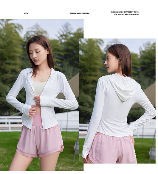 Chaqueta Yoga Ajustada UPF50 Protección Solar para Mujeres - Image 22