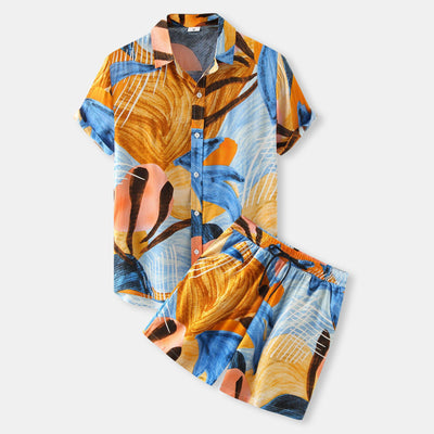 Conjunto de Playa Hawaiano: Camisa Manga Corta Dos Piezas - Image 15