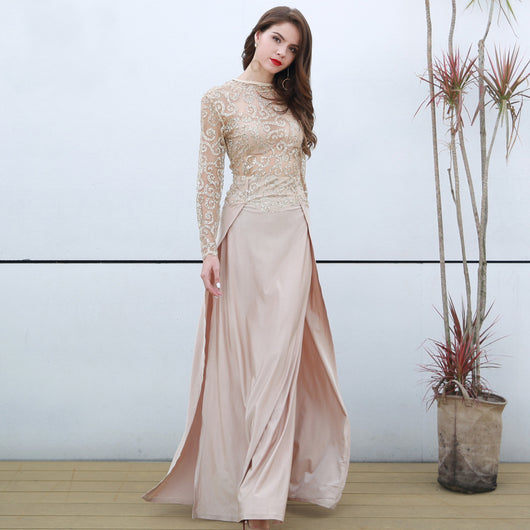 Vestido Largo Infantil con Lentejuelas y Transparencias para Otoño e Invierno - Image 5