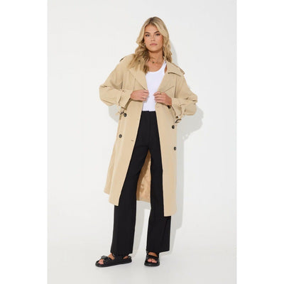 Abrigo Trench Casual Largo para Mujer - Image 3