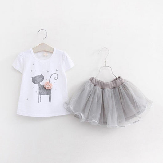 Conjunto de Dos Piezas Falda Corta Estilo Cartoon Niña Fashion - Image 2