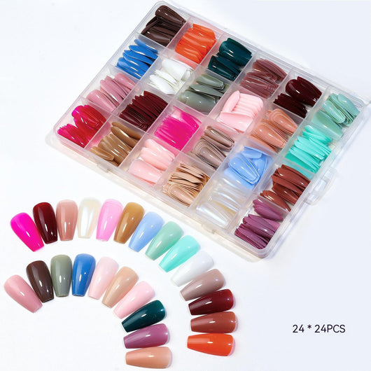 Set de 24 Uñas Postizas Cuadradas Efecto Hielo - Diseño Ballet - Image 3