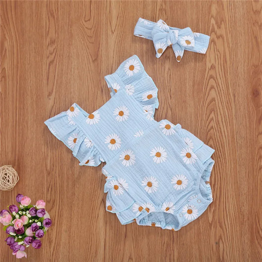 Body Floral Sweet Daisy con Mangas Volantes y Moño - Image 13