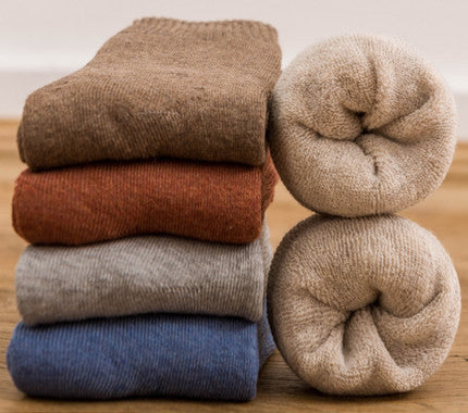Calcetines Largos de Lana Pura para Hombre - Tubo Grueso con Forro Térmico para Invierno