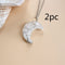 Moon Natural Stone Amethyst Tree Of Life Necklace Handmade Fortune Tree 2pc 3color Chain