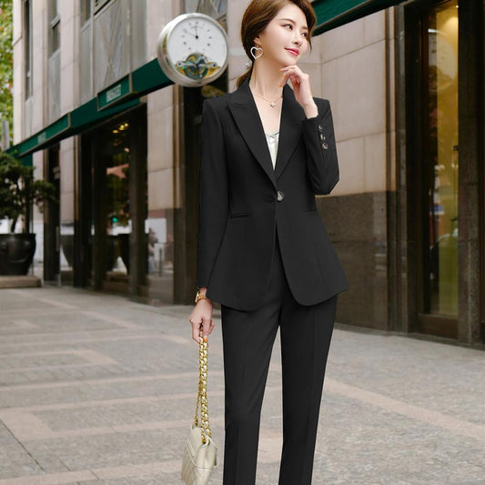Blazer Verde Coreano Elegante para Mujer - Traje Profesional Estilo Diosa
