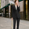 Blazer Verde Coreano Elegante para Mujer - Traje Profesional Estilo Diosa
