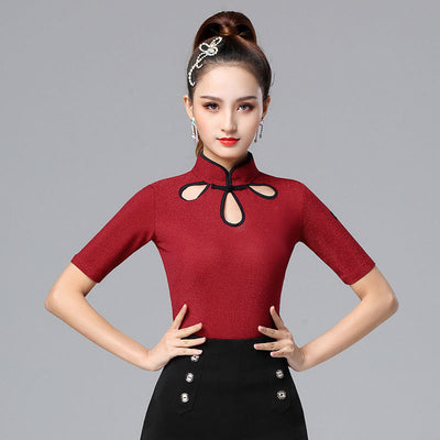 Ropa de Danza Latina Moderna - Conjunto de Práctica Cuello Alto Estilo Influencer - Image 5