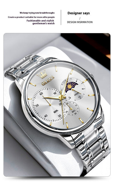 Reloj Multifunción de Acero Inoxidable para Hombre - Resistente al Agua - Image 7