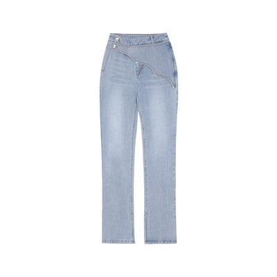 Jeans Slim Cintura Alta con Abertura Lateral - Algodón Premium Estilo Urbano - Image 8