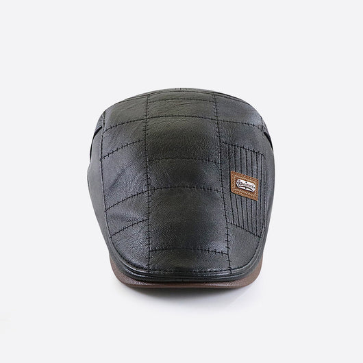 Gorra de Cuero PU Forrada en Fleece - Cálida y Versátil - Image 4