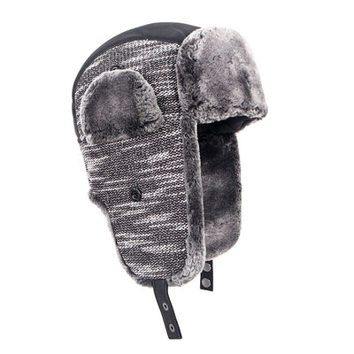 Gorro de Cuero PU para Adultos Mayores con Forro de Terciopelo - Cálido y Protector del Viento
