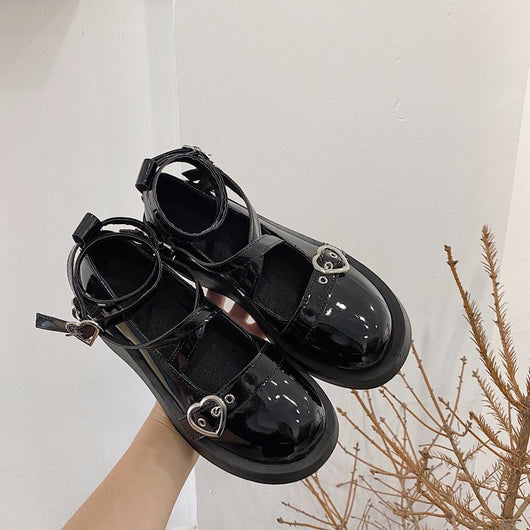 Zapatos de Cuero con Plataforma y Tiras Cruzadas para Mujer - Image 3