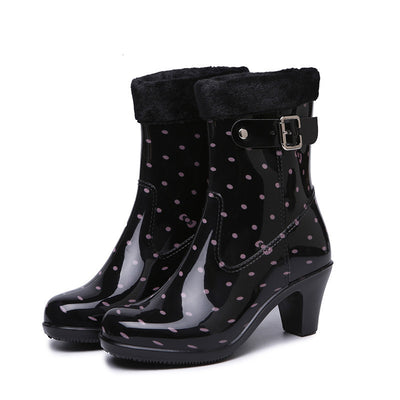 Botas de Lluvia con Hebilla para Mujer - Tubo Medio Antideslizante - Image 9