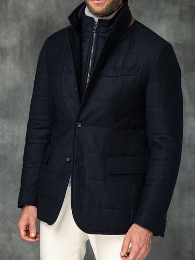 Blazer Retro Británico para Hombre con Cuello Alzado y Botones - Image 9