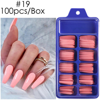 Uñas Postizas de Pasta Completa con Durabilidad Extendida - Acabado Ballet Azul - Image 52