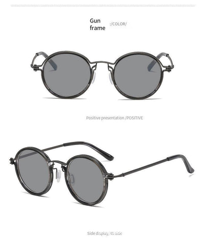 Gafas de Sol Redondas Punk Metal para Hombre - Image 13