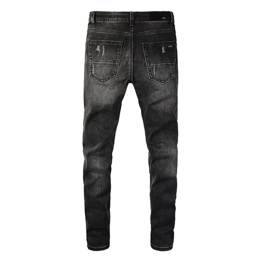Pantalones Denim Slim Fit con Parches - Corte Moderno para Hombre - Image 2