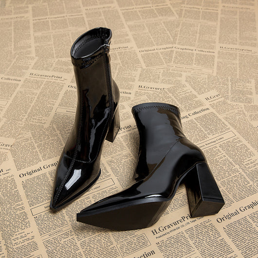Zapatos de Tacón Grueso Elegante con Efecto Estilizador - Image 2