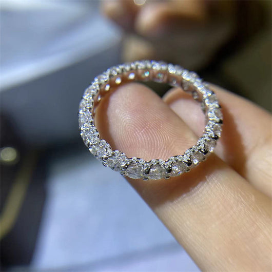 Anillo Apilable de Moissanita Color D - Brillo de Diamante Auténtico - Image 3