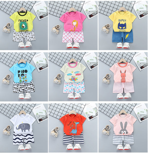 Conjunto Infantil de Verano: Camiseta y Shorts de Algodón