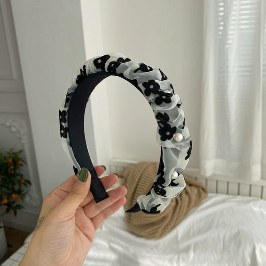 Diadema Plisada de Satén Premium Negro Ancho - Image 15
