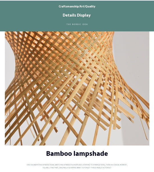 Lámpara de Araña Tejida en Bambú para Sala y Escaleras - Image 19