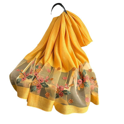 Pañuelo de Seda Bordado Largo para Otoño e Invierno - Image 5