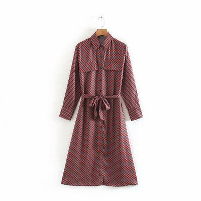 Vestido Largo Estilo Camisa de Manga Larga - Image 11