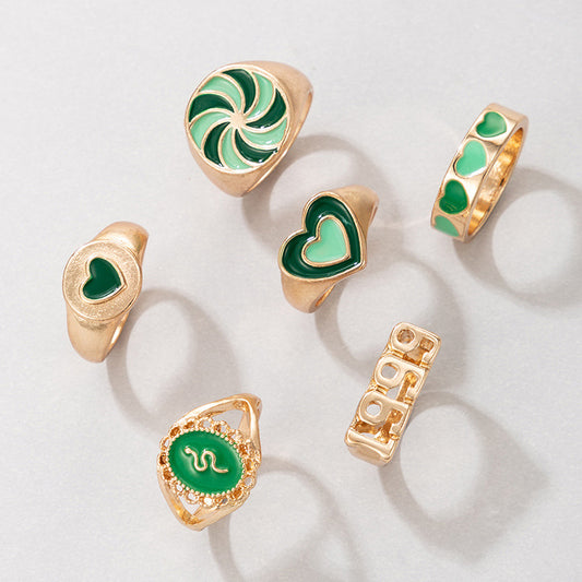 Set de 6 Anillos Serpentina Vintage 1999 - Colección Inspiración Retro