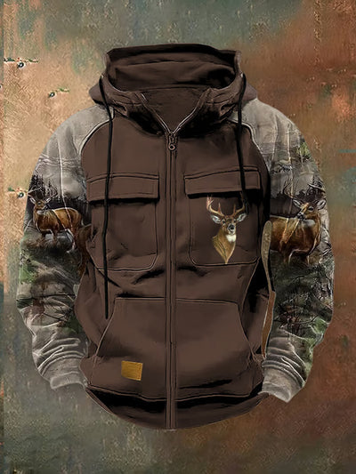 Sudadera Cargo para Hombre con Capucha, Múltiples Bolsillos y Diseño Bicolor - Image 7