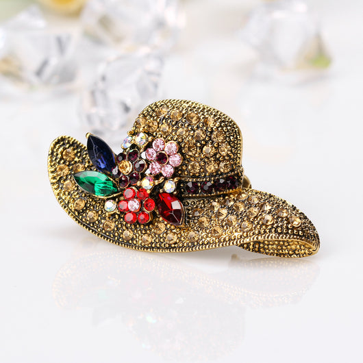 Broche Vintage Oro Antiguo con Diamante Diseño Sol - Image 10