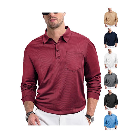 Camisa Suelta de Manga Larga en Color Sólido para Hombre - Image 3