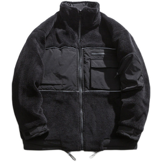Chaqueta Polar Térmica Retro con Cuello Alto - Corte Holgado para Hombre - Image 2