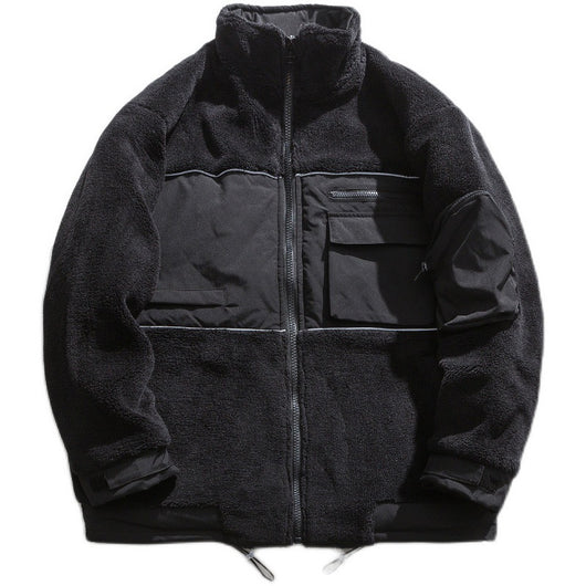 Chaqueta Polar Térmica Retro con Cuello Alto - Corte Holgado para Hombre - Image 2