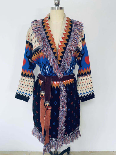 Cardigan Tejido Boho Retro con Cierre de Cordones - Image 10