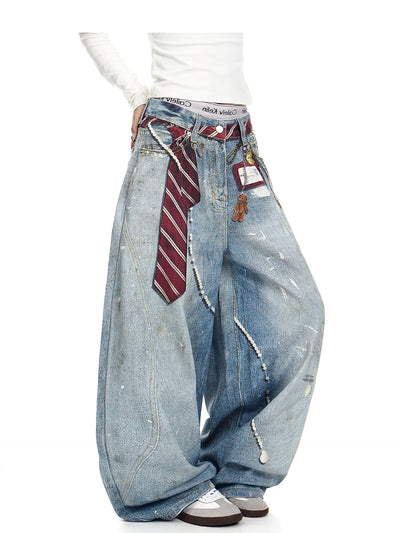 Jeans Bootcut Retro Tie-Dye Holgados para Hombre - Image 9