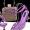 Sandalias de Tacón Alto con Strass y Bolso a Juego con Borlas 3D