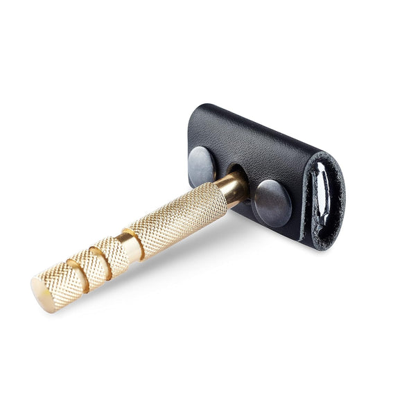 Estuche de Cuero Genuino para Rasurador de Seguridad de Doble Filo