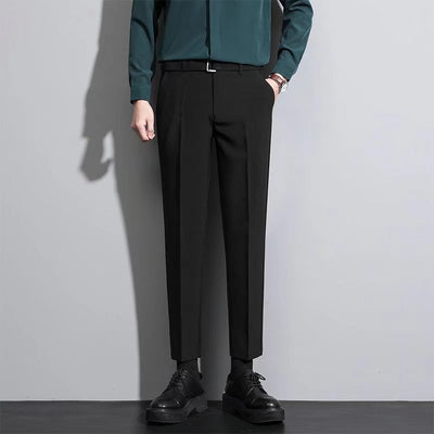 Pantalones Casuales Coreanos Rectos Antirruga de Corte Moderno - Image 6