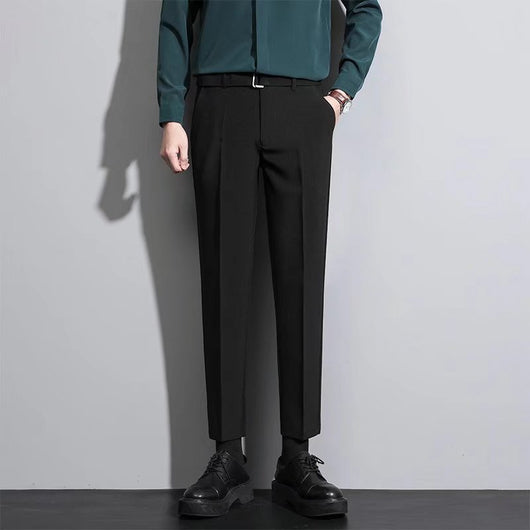 Pantalones Casuales Coreanos Rectos Antirruga de Corte Moderno - Image 6