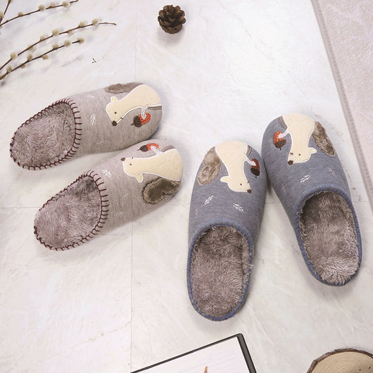 Pantuflas Plataforma Pareja con Ardilla Bordada - Antideslizantes para Interior - Image 4