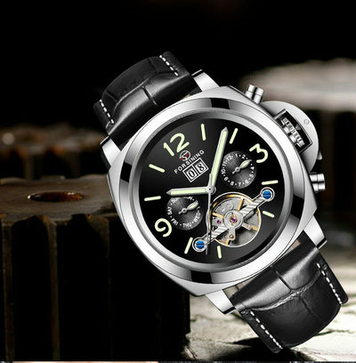 Reloj Automático Esqueleto Luminoso Doble Cara para Hombre - Image 8
