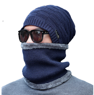 Conjunto de Gorro y Bufanda de Lana Tejida para Hombre - Image 4