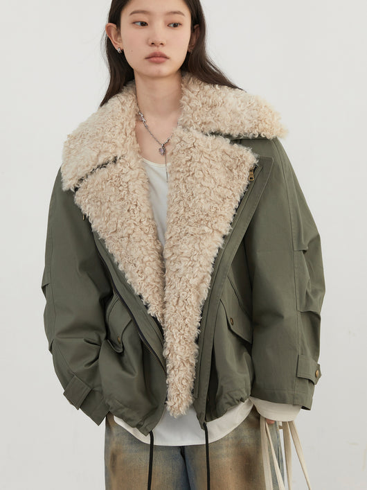 Chaqueta Retro con Cuello de Piel para Mujer - Image 12
