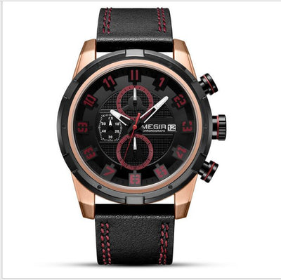 Reloj Deportivo Cronógrafo de Cuarzo con Correa de Cuero - Image 6