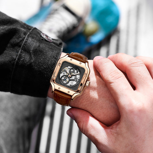 Reloj Automático Cuadrado para Hombre - Mecánica Suiza