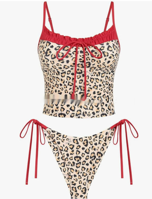 Bikini Mujer Estampado Leopardo con Detalles de Contraste - Image 13