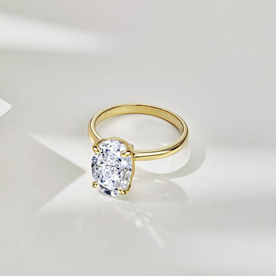 Anillo de Plata con Diamante Ovalado Grande para Mujer - Image 8