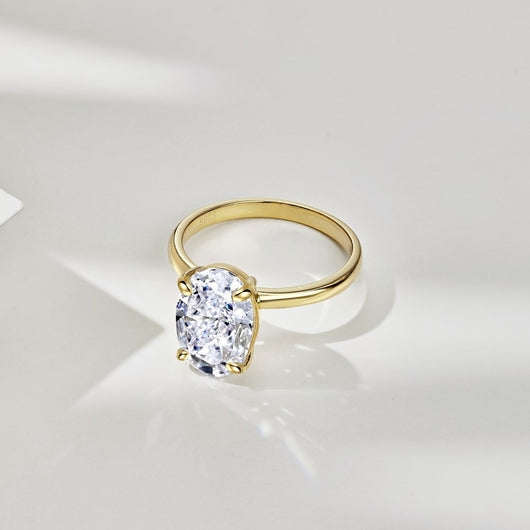 Anillo de Plata con Diamante Ovalado Grande para Mujer - Image 8